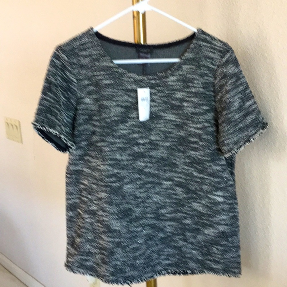 Black , white and silver color metallic top new with tag